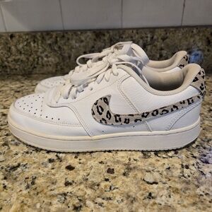 Womens Nike Court Vision Low Sneaker 9.5 Leopard Print